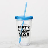 50 miljoen Max™ zwarte Logo 16oz acryl tuimelaar Acryl Drinkbeker (Achterkant)
