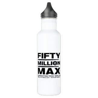50 miljoen Max™ zwarte Logo stalen waterfles Waterfles