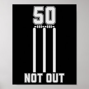 50 Not Out Cricket T-Shirt 50 Runs Cricket 50ste V Poster