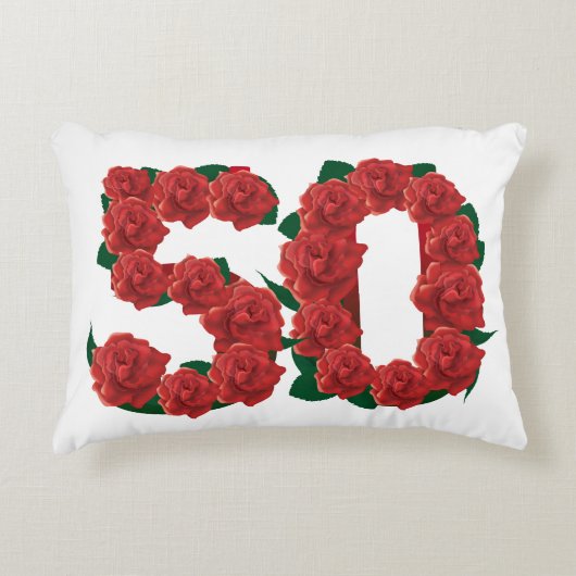 50 nummer 50e verjaardag Accent Pillow Kussen (Voorkant)
