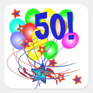 50! Of elke leeftijd verjaardagsballonnen Stickers