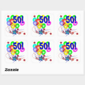 50! Of elke leeftijd verjaardagsballonnen Stickers (Vel)