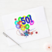 50! Of elke leeftijd verjaardagsballonnen Stickers (Envelop)