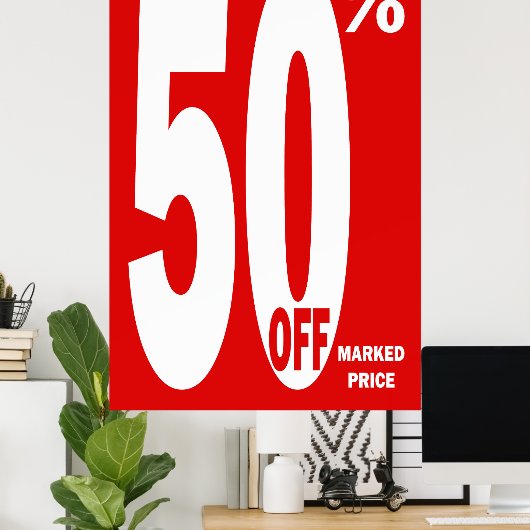 50% OFF Poster kleinhandel (Thuiskantoor)