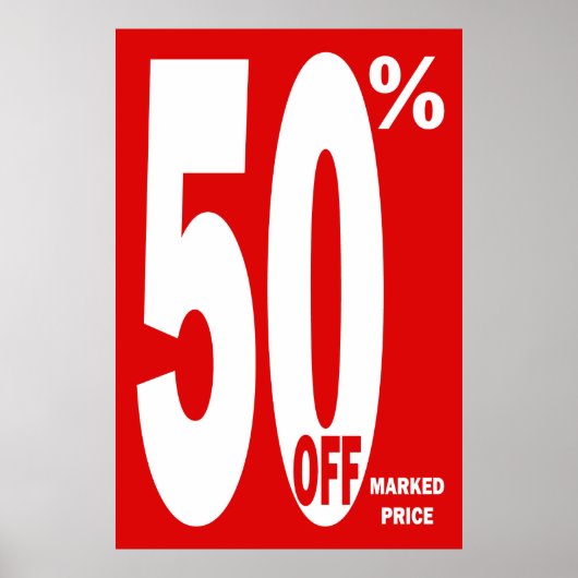 50% OFF Poster kleinhandel (Voorkant)