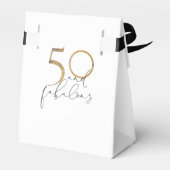 50 & onberispelijke Gold Glack & White Script Birt Bedankdoosjes (Achterkant)