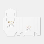 50 & onberispelijke Gold Glack & White Script Birt Bedankdoosjes (Uitgevouwen)