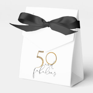 50 & onberispelijke Gold Glack & White Script Birt Bedankdoosjes