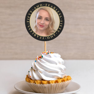 50 Ongeveer Elegante Gouden Aangepaste Foto Verjaa Ronde Sticker