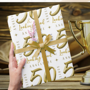 50 & op zoek naar goede gouden verjaardag cadeaupapier