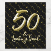 50 & op zoek naar goede gouden verjaardag wijn etiket (Enkel label)