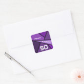 50 Paarse Abstracte geometrische 50e verjaardag Vierkante Sticker (Envelop)
