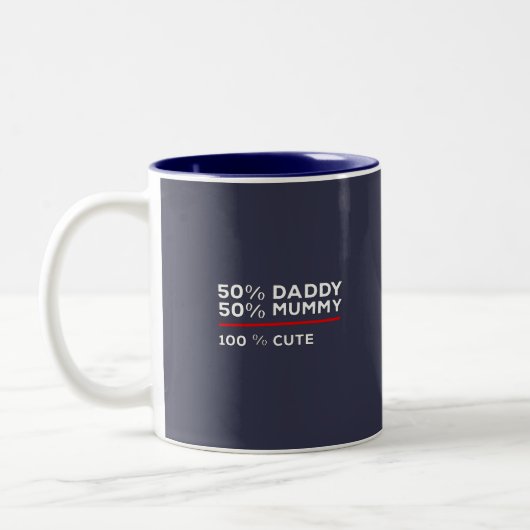 50% Papa 50% Mummy 100% Cute Tweekleurige Koffiemok (Links)
