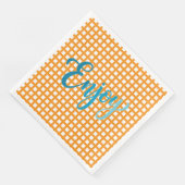 50 Paper Napkins - Nautical Checkered Pattern Servet (Hoek)