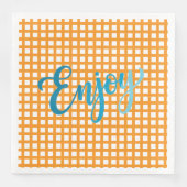 50 Paper Napkins - Nautical Checkered Pattern Servet (Voorkant)