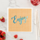 50 Paper Napkins - Nautical Checkered Pattern Servet (Insitu)
