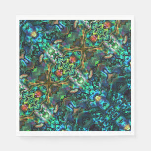 50 Papier Napkins Abalone Servet