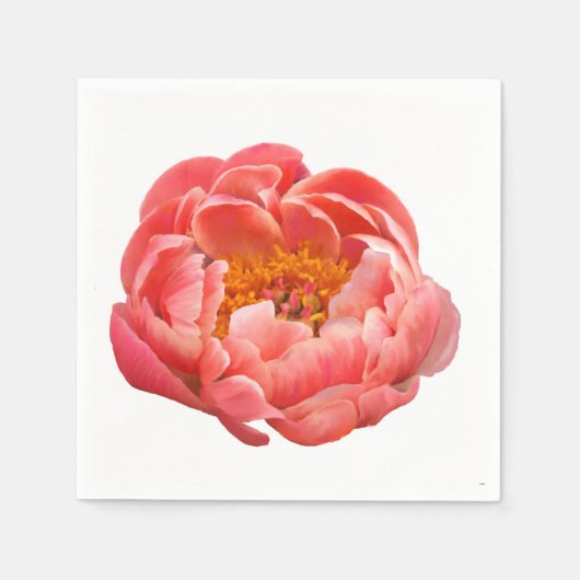 50 Papieren servetten - Coral Peony (Voorkant)
