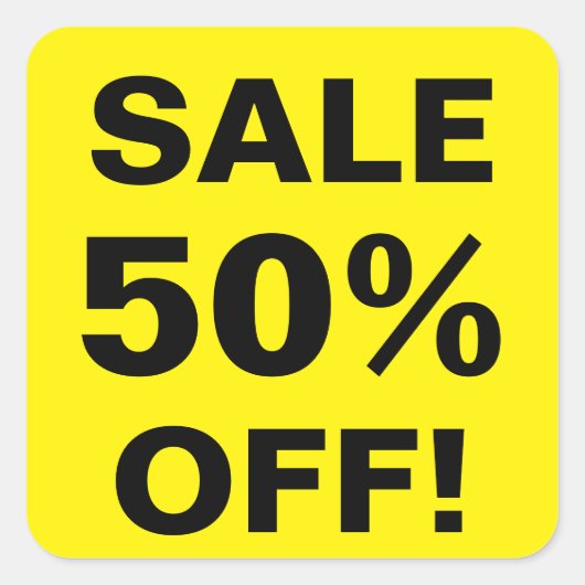 50 Percent Off-verkoop prijs stickers voor detailh (Voorkant)