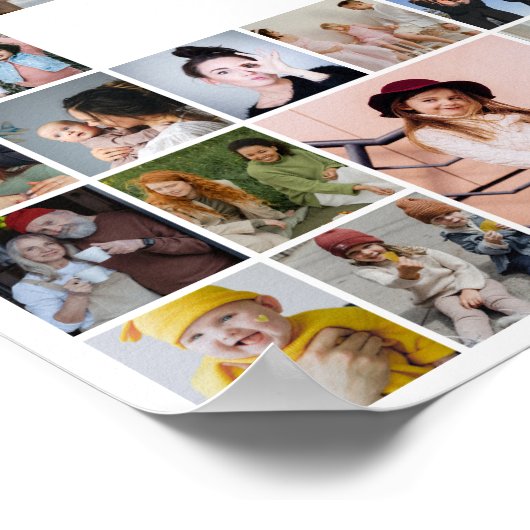 50 Photo Collage Personalized Birthday Gift Poster (Hoek)
