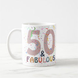 50 & Prachtig Confetti Roze Moderne Typografie Koffiemok