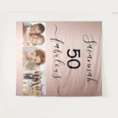 50 prachtige aangepaste foto verrassingsfeest roze wandkleed (Voorkant (horizontaal))
