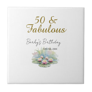 50 & prachtige gouden waterlotus lelie aquarel tegeltje