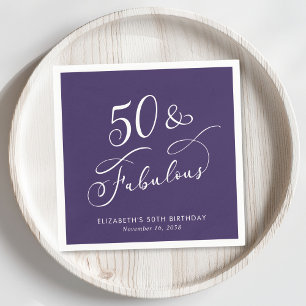 50 Prachtige Paarse 50ste Verjaardagsfeestje Servet