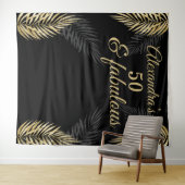 50 prachtige verjaardag goud zwart palmen wandkleed (In Situ (horizontaal))