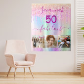 50 prachtige verjaardag roze paarse glitters foto wandkleed