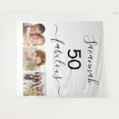 50 prachtige verjaardagsfoto, collage witte foto wandkleed (Voorkant (horizontaal))