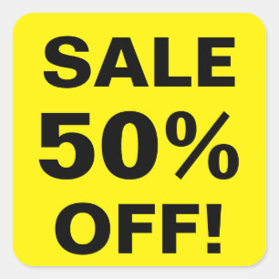 50 % Prijsstickers voor de detailhandel Vierkante Sticker