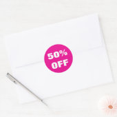 50 procent korting neon stickers voor verkoopactie (Envelop)
