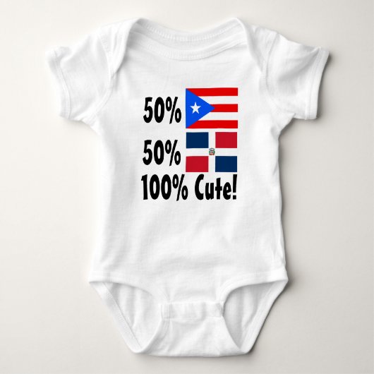 50% Puerto Ricaan 50% Dominicaanse 100% Cute Romper (Voorkant)