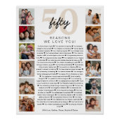 50 Reasons We Love You Birthday Keepsake Gift Perfect Poster (Voorkant)