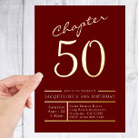 50 Red 50th Birthday Party Gold Folie Uitnodiging<br><div class="desc">Viel een mijlpaal verjaardag in stijl met deze prachtige uitnodigingen van de vijftigste verjaardag! Met een vettige rode achtergrond en gouden folie accenten,  zullen deze uitnodigingen een verklaring voor de zekerheid afleggen. Nodig familie en vrienden in stijl uit met deze luxe gouden folie nodigt de 50ste verjaardagspartij uit.</div>