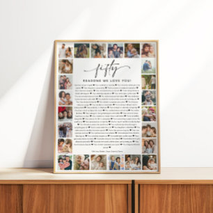 50 Redenen dat we van je houden Foto Collage Aande Perfect Poster