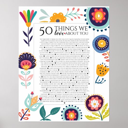 50 redenen waarom we van je houden, 45 Redenen, 60 Poster (Voorkant)