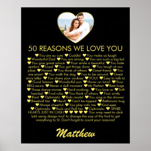 50 Redenen Waarom We Van Je Houden 50ste Verjaarda Poster