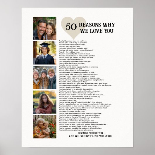 50 redenen waarom we van je houden 50ste verjaarda poster (Voorkant)