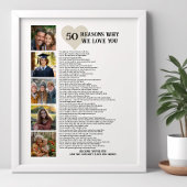 50 redenen waarom we van je houden 50ste verjaarda poster