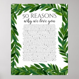 50 redenen waarom we van je houden bladeren lente poster