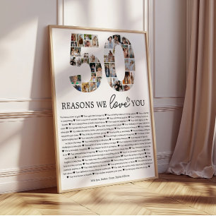 50 Redenen Waarom We Van Je Houden Foto Collage Aa Perfect Poster