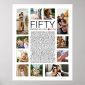 50 redenen waarom we van je houden Fotocollage Poster (Voorkant)