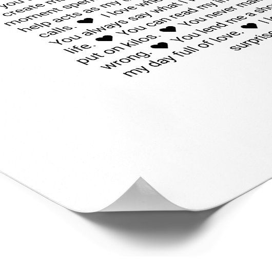 50 redenen waarom we van je houden huwelijksbeloft poster (Hoek)