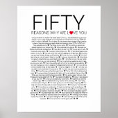 50 redenen waarom we van je houden huwelijksbeloft poster (Voorkant)