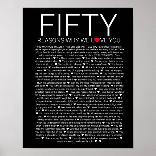 50 redenen waarom we van je houden Papieren print  (Voorkant)