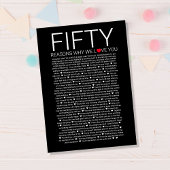 50 redenen waarom we van je houden Papieren print 