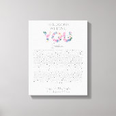 50 redenen waarom we van je houden roze blauwe blo canvas afdruk (Voorkant)