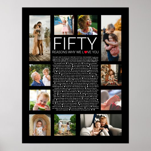 50 redenen waarom we van je houden trouwlust je va poster (Voorkant)